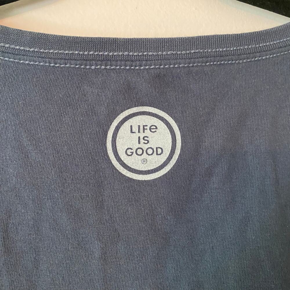 Life Is Good Navy Blue Horse Girl V-neck Long Sleeve Cotton Crusher Tee size XXL - Picture 7 of 10
